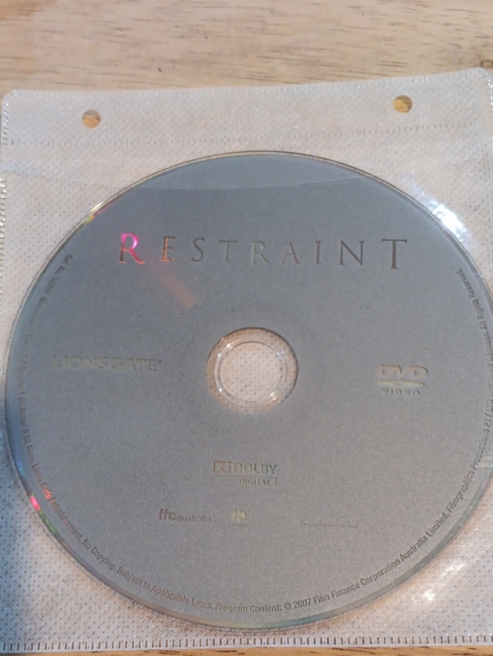 Restraint DVD *NO CASE*